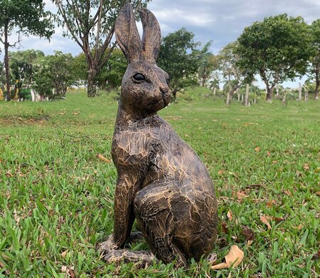 'Watchful Hare' Bronze Statue