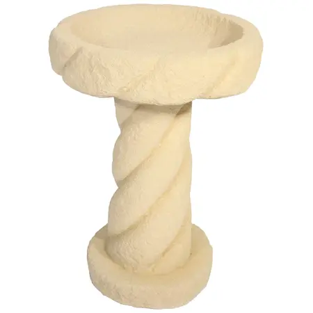 Cream Spiral Bird Bath