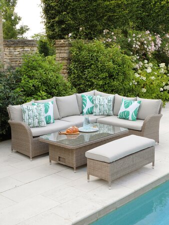 Monaco Sand Rectangular Adjustable Dining Set