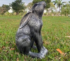Moon Gazing Hare Bronze Statue